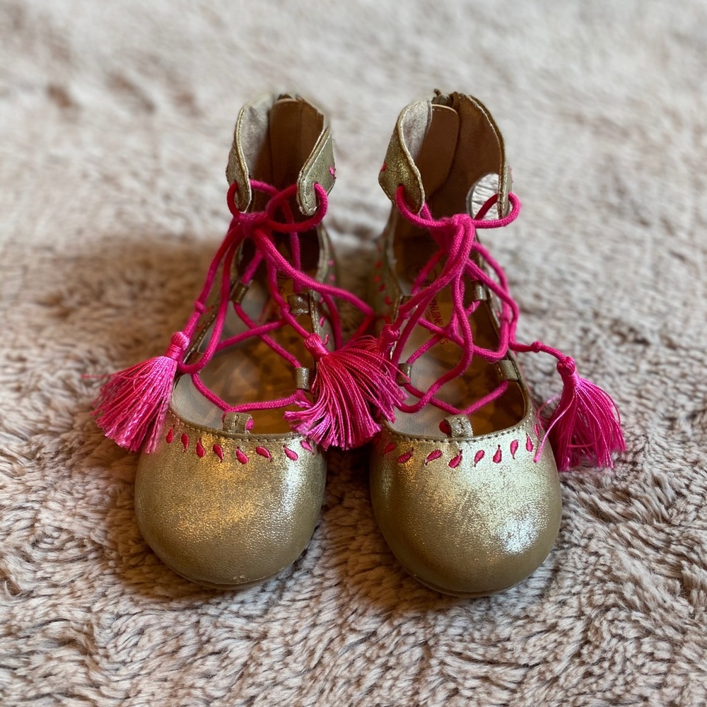 Genuine Kids from Oshkosh Lace Up Tie Ballet Flats